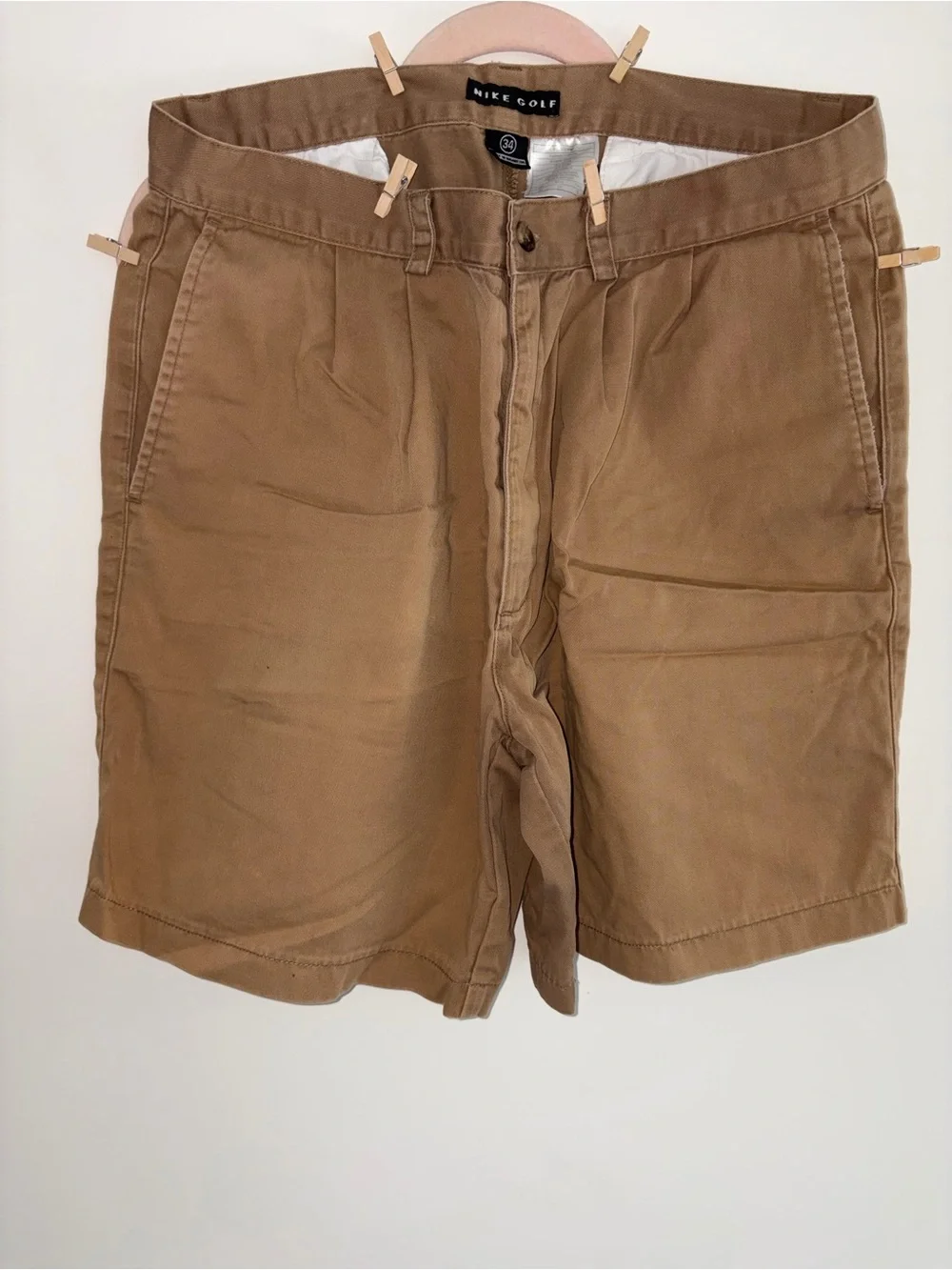 Nike Golf Men's Brown Flat-Front Chino Shorts
